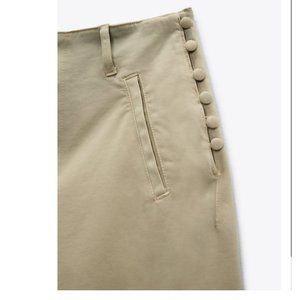 NWT ZARA WIDE LEG CROPPED PANTS